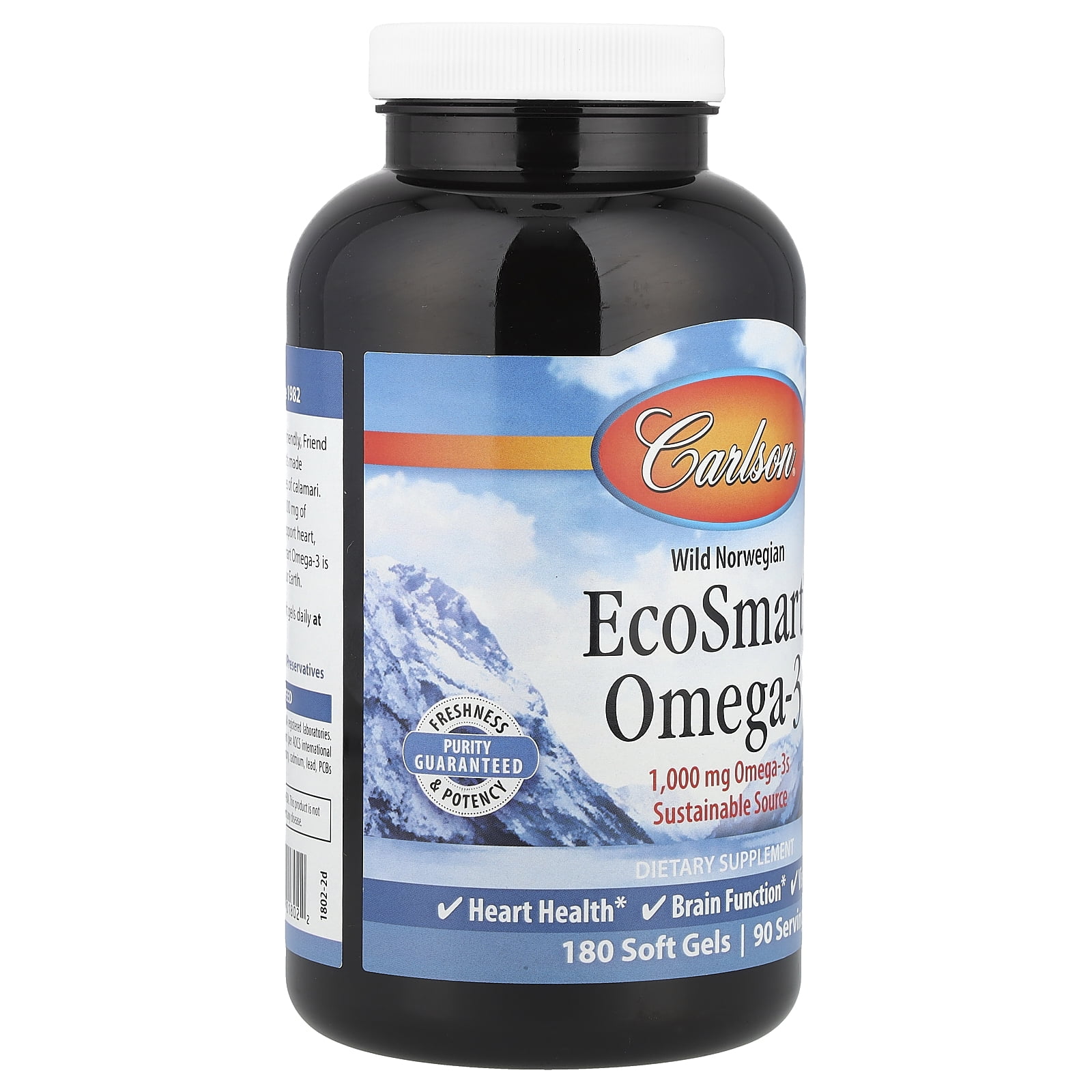 Carlson Labs - Norwegian EcoSmart Omega-3 Lemon Flavored 500 mg. - 180 Softgels Formerly CalaOmega High DHA Omega-3 From Calamari 1000 mg.