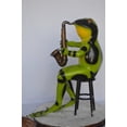 thumbnail image 4 of Nifao Green frog playing saxophone bronze statue – Home Decor Sculpture, 23"L x 15"W x 30"H, 4 of 8