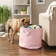 thumbnail image 5 of DII Polyester Pet Bin Trellis Paw Pink Round Large, 5 of 5