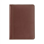Samsill Contrast Stitch Leather Padfolio, 6.25w x 8.75h, Open Style, Brown, Each