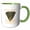 Green/White, variant on 3drose, Alabama Territory the Longleaf Pine Tree, 11oz Mug