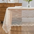 thumbnail image 2 of WARM HOME DESIGNS Oblong Tablecloth 60 x 84 Inches. Lace Modern Tablecloth is Perfect as Holiday Tablecloth or Banquet Tablecloth. RIT Linen 84, 2 of 3