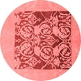 thumbnail image 1 of Ahgly Company Indoor Round Abstract Red Modern Area Rugs, 8' Round, 1 of 4