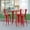 Brown Top/Red Frame, variant on Emma + Oliver Indoor/Outdoor Bar Top Table, 31.5" Square All Weather Brown Poly Resin Top with Red Steel base