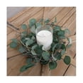 thumbnail image 5 of Eucalyptus Leaves Wreath Metal Polyester Fabric Paper Round Green Wreath 14 Inches For The Front D, 5 of 5