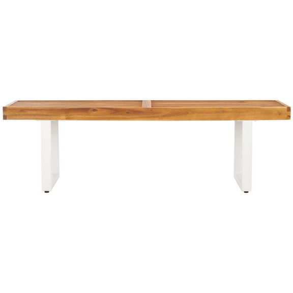 SAFAVIEH Monti Outdoor Patio Bench, Natural/White