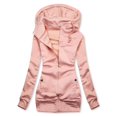 thumbnail image 2 of Baqcunre Winter Coats For Women Women'S Casual Solid Color Sweatshirt Slim Blouse Thick Coat Tunic Hooded Jacket Womens Fall Fashion 2023 Hoodies For Women Pink L, 2 of 4