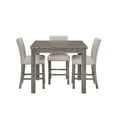 thumbnail image 2 of Vintage 5-Piece Rural Log Wood Counter Height Dining Room Set Square Table Cushioned Chair-Morden Fort, 2 of 9