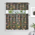 thumbnail image 2 of Mushroom (41) Kitchen Curtain Valance 3 Piece Home Curtains and Valance Set Curtain Sink Window Decor Window Treatment Tier 27.5x36 Length, 2 of 6