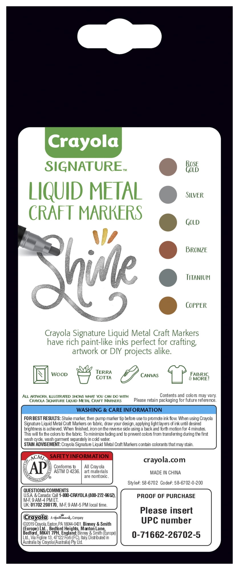 Crayola Signature Liquid Metal Craft Markers