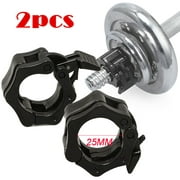 Plastic Barbell Collars Clamp Durable Barbell Clips Plastic Weight Lifting Bar Lock Home Gym 25mm 2PCS