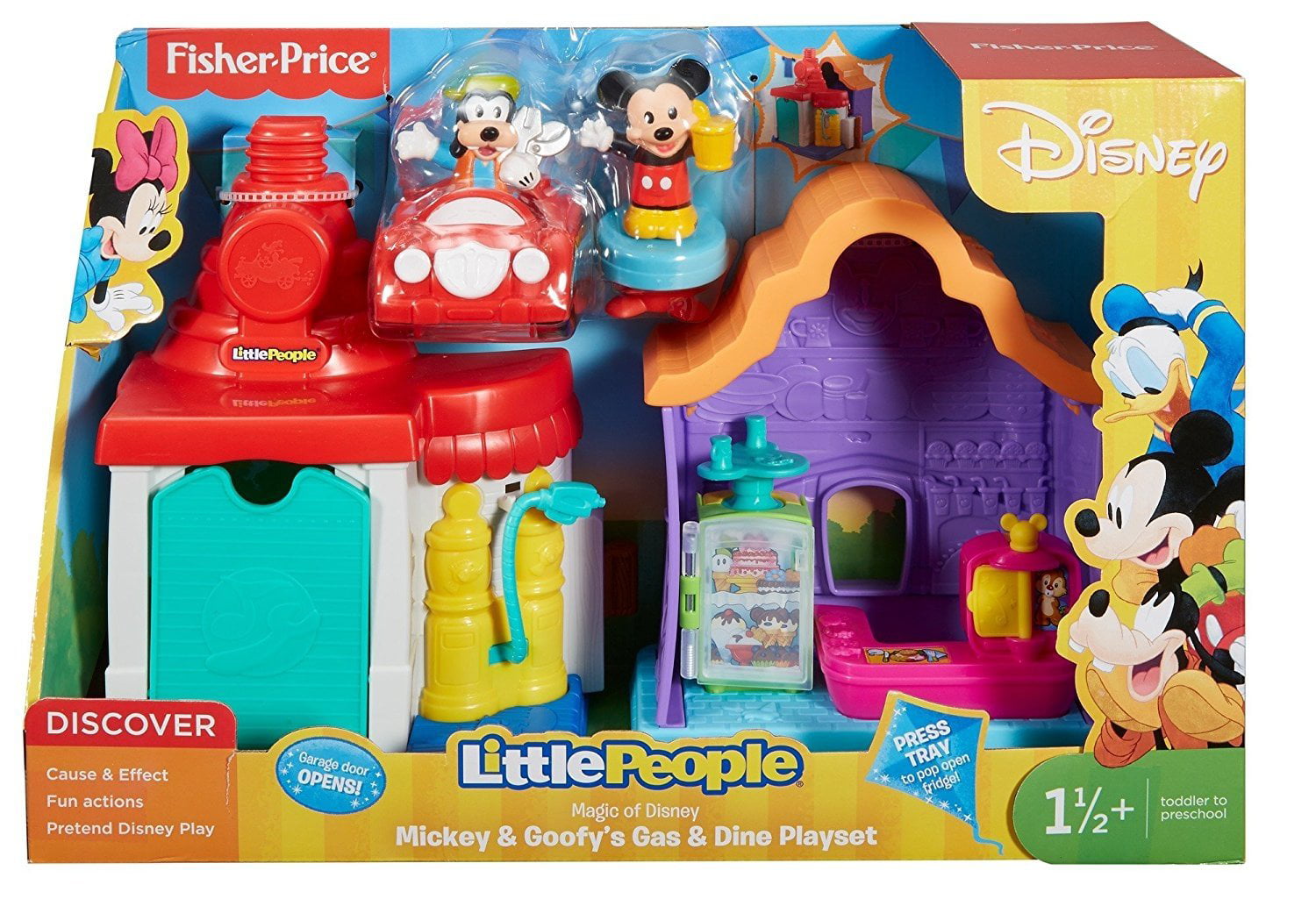 Fisher Price Little People Disney Mickey Mouse Goofy's Gas Dine Station playset 