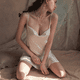 thumbnail image 3 of Pijama sexy para mujer, de satén hueco, sedoso, para el hogar, lencería sexy, camisón con tirantes calientes, 3 of 6