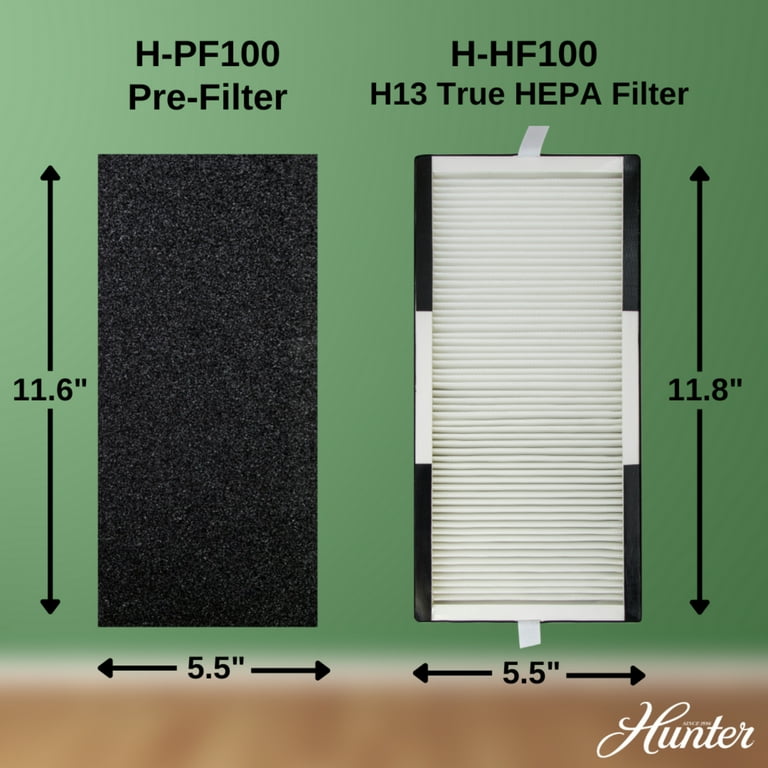 Hunter Replacement Filter Value Pack for Hunter HP100 Medium Tower Air Purifier 1 HEPA and 2 Carbon Pre Filter