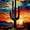 Saguaro Sunset Arizona, variant on Elephant Stock Northern Essence Ak Wall Art - Vertical Multi Panel Canvas - Living Room Wall Decor - Nature Multi Panel - Orange And Green Decor By Marion Rose - 14" x 23"