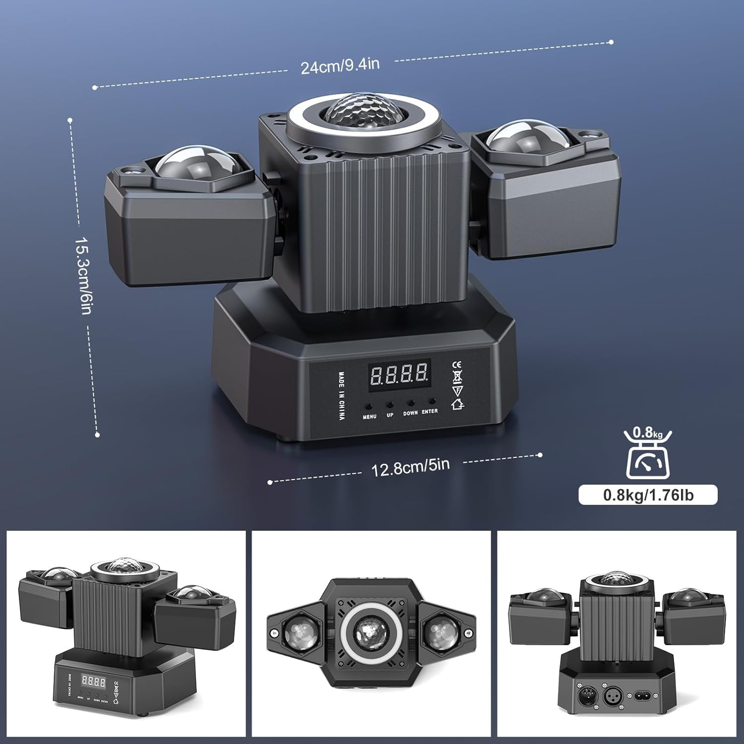 Moving Head Stage Light with RGBW 4-in-1 Beam & Starry Effect, Remote & DMX512 Sound Activated DJ Lights for Party Wedding Church Concert, Home KTV Nightclub