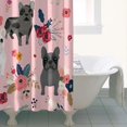 thumbnail image 4 of French Bulldog Dog Pattern with Pioneer Flower Shower Curtain 36"x72" ,Bathroom Decorative Shower Curtains Set with 12 Hooks,Modern Waterproof Washable Shower Curtain, 4 of 6