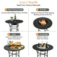 thumbnail image 6 of Gymax 31.5'' Patio Fire Pit Dining Table Charcoal Wood Burning W/ Cooking BBQ Grate, 6 of 10