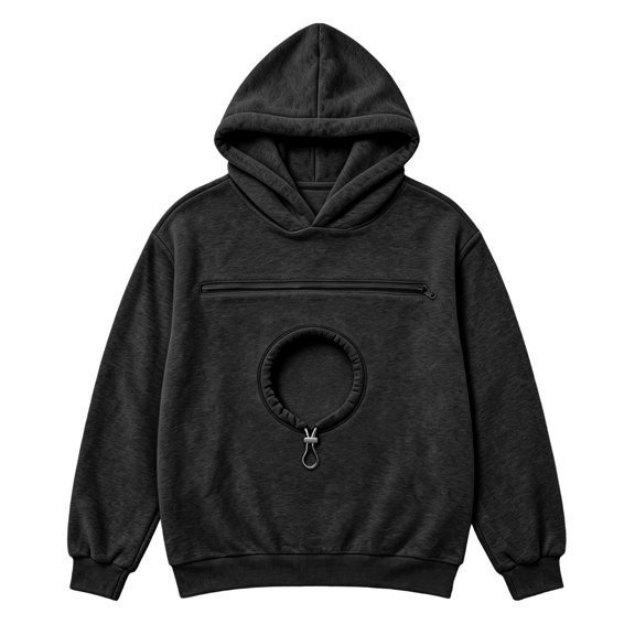 Womens Pet Pouch Hoodie Dog Carrier Sweatshirt Solid Color Going Out Tops Small Pet Carrier Pullover Loose Fit Casual Fall Fashion Long Sleeve with Zipper Pouch Adjustable Opening