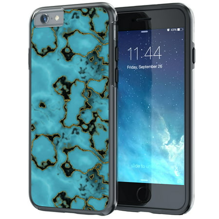 iPhone 6 6s Case, True Color® Turquoise Stone [Stone Texture Collection] Slim Hybrid Hard Back + Soft TPU Bumper Protective Durable [True Impact Series] iPhone 6 / 6s