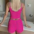 thumbnail image 4 of MGDXOX Women's Pajamas 2 Piece Sleeveless Tank Top and Shorts Fashion Sleepwear Casual Loose Soft Polka Dot Printed Pj Lounge Sets Hot Pink L, 4 of 7