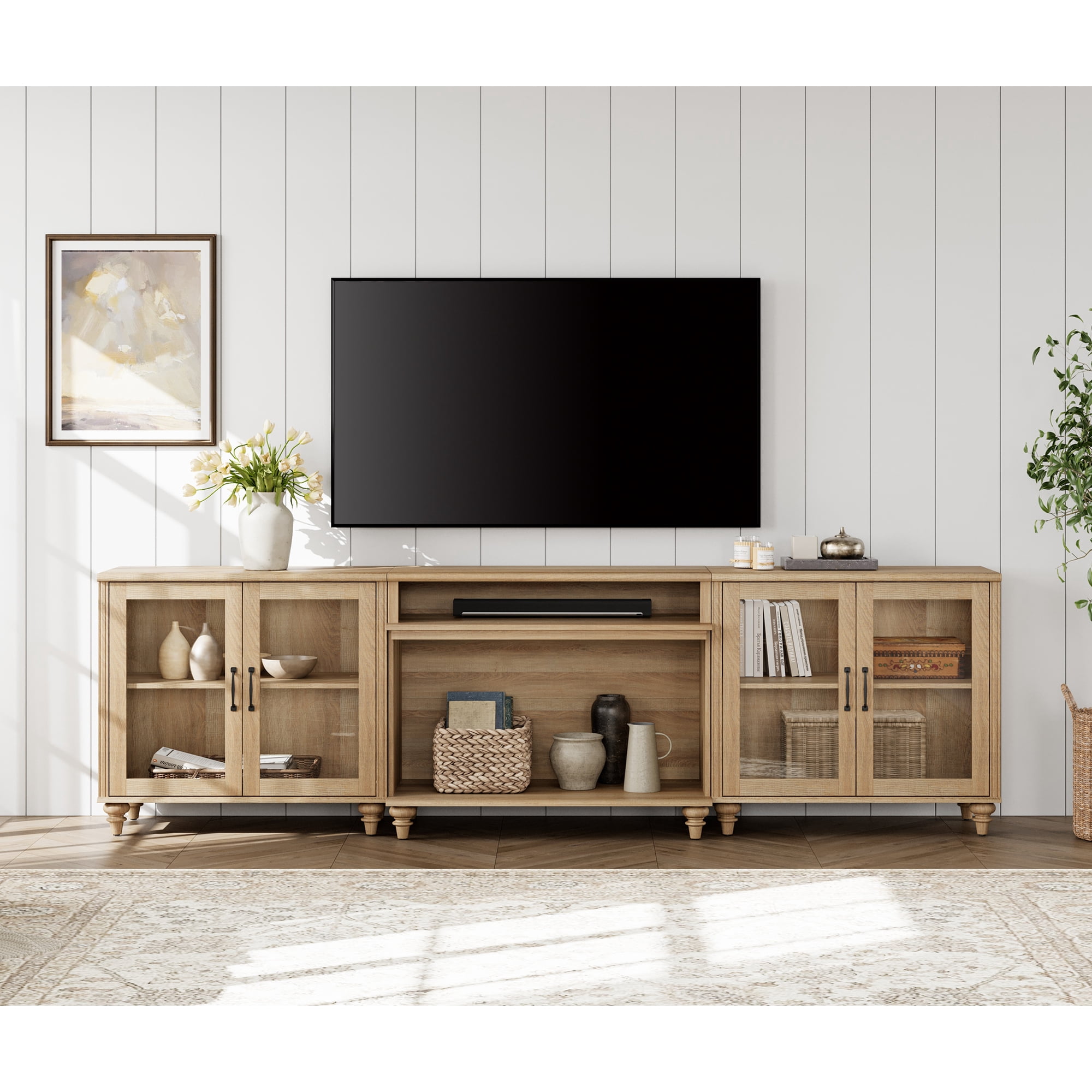 FITUEYES 4-Door Entertainment Center for TVs up to 85