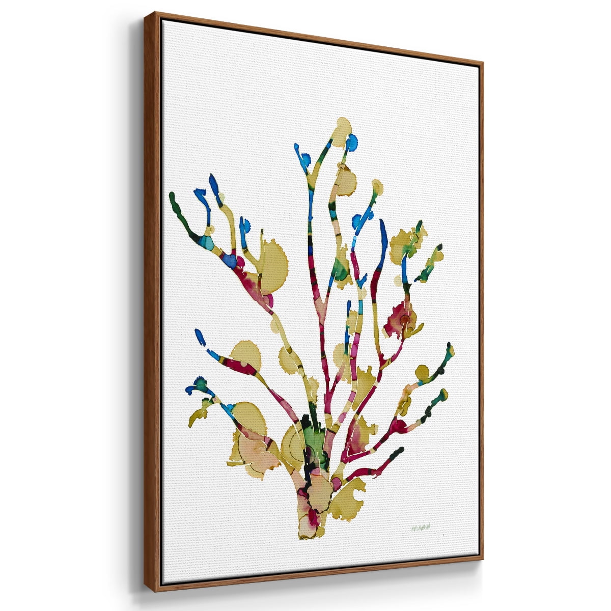 Sea Coral III Framed Premium Gallery Wrapped Canvas - Ready to Hang - 17 x 25 - Walnut Floating Frame