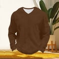 thumbnail image 5 of Mens Long Sleeve Waffle Office Thermal Pullover V Neck Breathable Textured Knit T-Shirt, Regular Fit Soft Stretch Tee Solid Color Fashion Casual TShirts for Travel, Big & Tall, 5 of 9