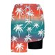 thumbnail image 4 of Ceisia Men's 2-in-1 Swim Trunks Red Green Gradient Palm Tree Print Quick-Dry Beach Shorts with Compression Liner Gifts, 4 of 6