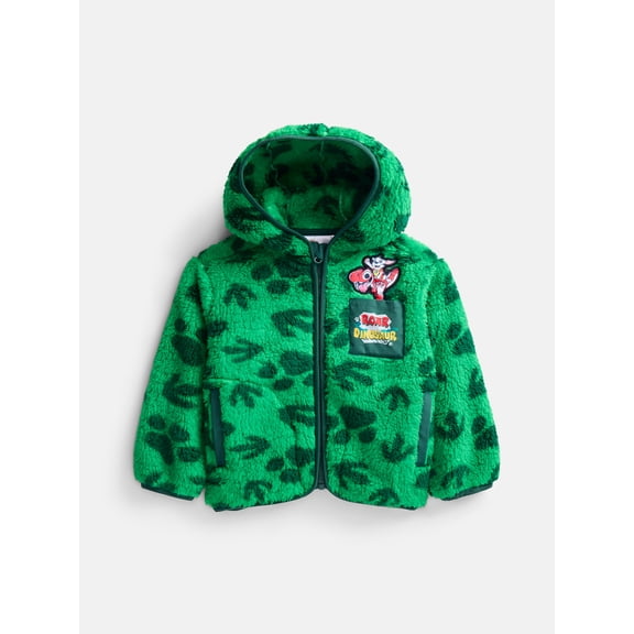 Paw Patrol Roar Dinosaur Toddler Boys Fleece Full Zip Hooded Jacket, Sizes 12M-5T