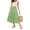 # Green Floral, variant on TEMOFON Midi Pleated Skirts for Women with Lining Elastic High Waist with Pockets Maxi A Line Linen Summer Clothes Trendy Flowy White M