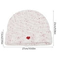 thumbnail image 2 of ZQUUVOU Women's Knit Beanie Hat with Heart Embroidery Gradient Ear Warming Hat Fashion Winter Accessory White, 2 of 3