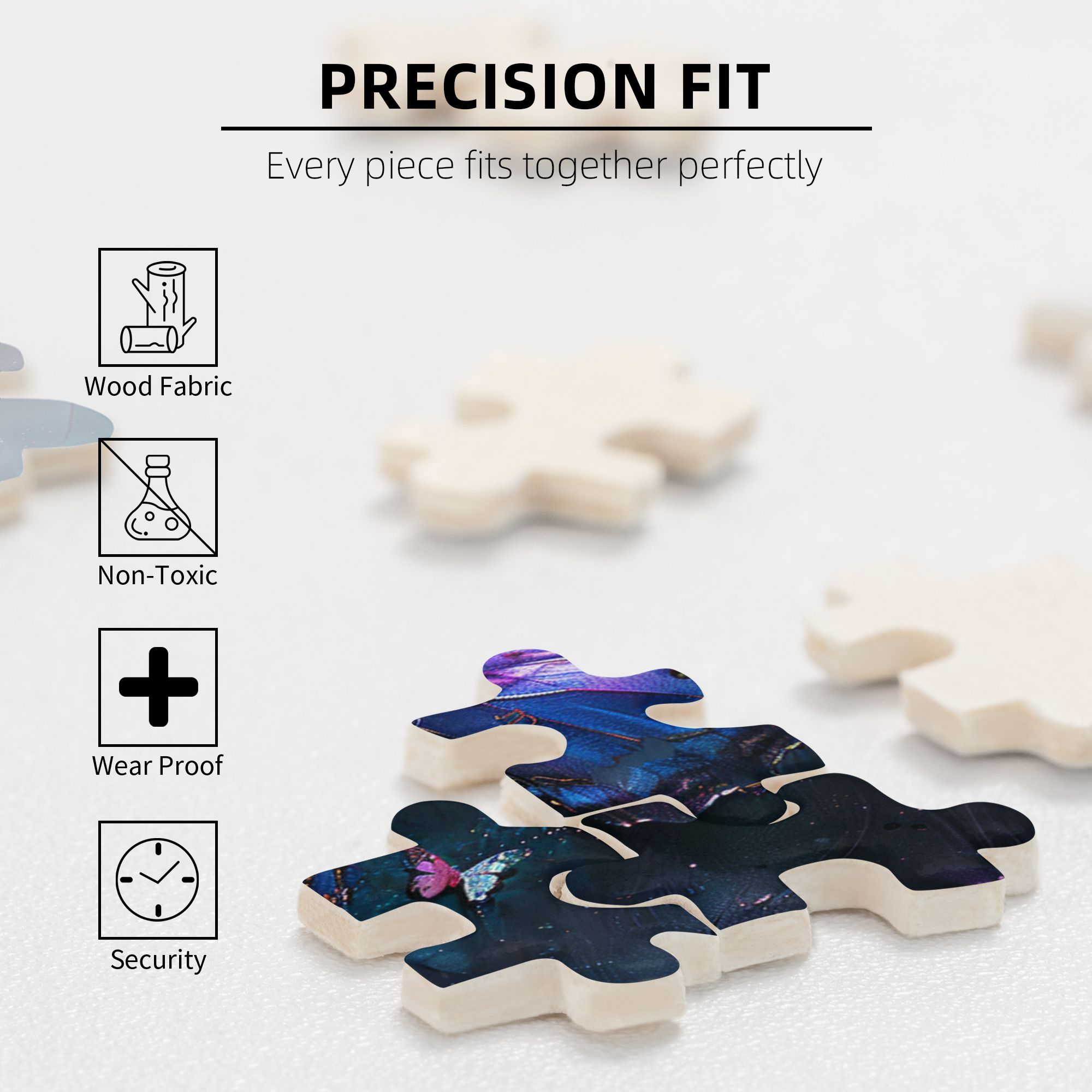 1000 PCS Fantasy Butterfly 1000 Piece Puzzle For Adults,Featuring Beautiful And Unique Illustrations,Depict A Dreamlike Butterfly,Modern Art Wooden Puzzle,Unique And Beautiful Design