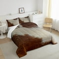 thumbnail image 3 of jejeloiu Rustic Cow Hide Queen Comforter Set,Farmhouse Cabin Bedding Sets,Gray Brown Bedding Comforter Set For Men Women,Super Cozy Room Decor,3-Piece, 3 of 8