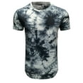 thumbnail image 5 of Men's Sports Shirts Men's Short-sleeved Round Neck Hanging Dyeing Lapel Slim T-shirt Bottom Shirt Fashion Sports Casual Shirt Tops Daily Top Blouse, 5 of 5