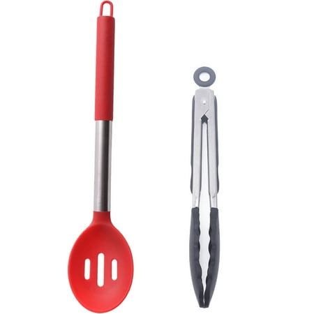

2Pieces Kitchen Cooking Utensils Set Silicone Utensil with Stainless Steel Handle Nonstick Kitchen Tools