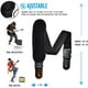 thumbnail image 3 of Correa para guitarra, Strap guitarra acústica, bajo eléctrico, guitarra eléctrica, Tahali negro con hombrera 7 cm y clips, ajustable desde 90 cm hasta 145 cm. Kidam Negro, 3 of 4