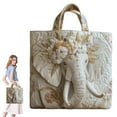thumbnail image 2 of Dwellin Womens Quilted Top Handle Satchel Reusable Lightweight Tote Bag Animal Print Summer Beach Purse and Handbags, 2 of 8