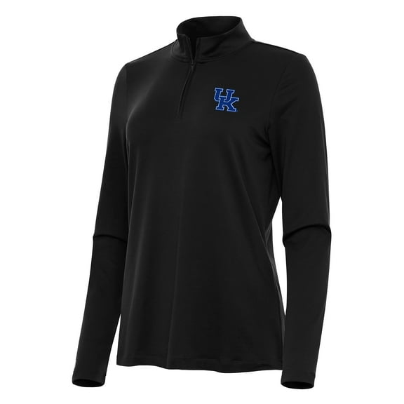 Women's Antigua Black Kentucky Wildcats Reprocess Quarter-Zip Top