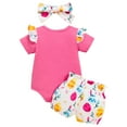 thumbnail image 4 of Sopiago Baby Girl Clothes Romper Shorts Set Floral Summer Outfits Cute Baby Girls Clothes Pink,0-3 Months, 4 of 7