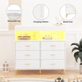 thumbnail image 4 of Ourlova Commode pour Chambre avec 6 Tiroirs Table à Langer Commode avec Matelas à Langer Lumières DEL Station de Recharge, 4 of 6