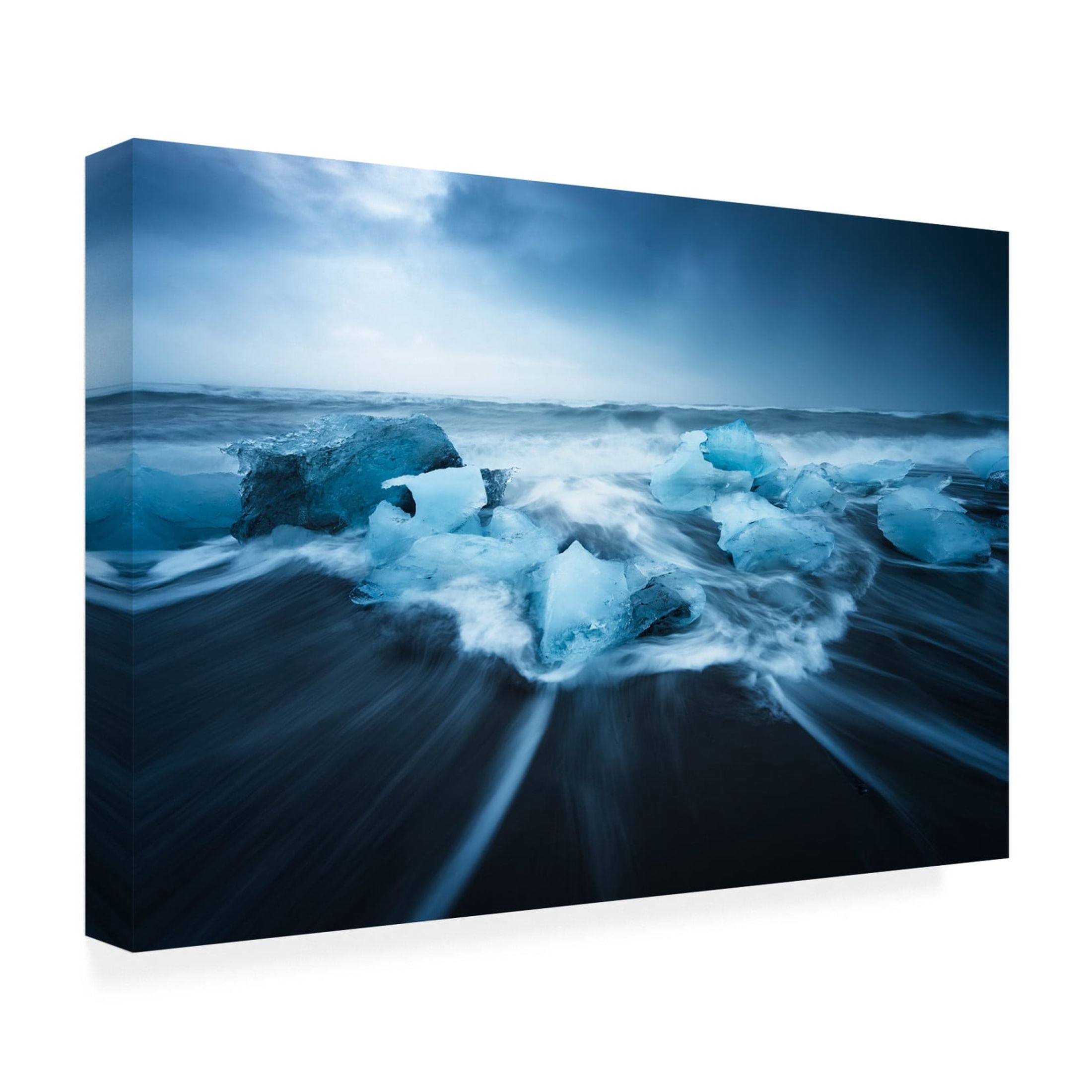 Canvas Wall Art - David Martin Castan 'Blue Ice' Wall Art for Living Room, Bedroom, or Office Décor by Trademark Fine Art - 47 x 30 Inches