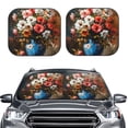 thumbnail image 2 of Naloa Elegant Floral Vase Painting Print 2-Piece Windshield Sunshade,Foldable Car Front Window Sun Shades,for Most Sedans SUV Truck-Medium, 2 of 6