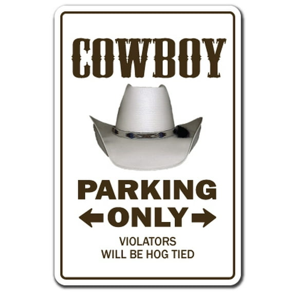 Cowboy Novelty Aluminum Sign | Indoor/Outdoor | Funny Home Décor for Garages, Living Rooms, Bedroom, Offices | SignMission Farm Western Gift Horses Gag Funny Rodeo Sign Wall Plaque