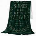 thumbnail image 2 of Grace Shines Love Sunburst Botanical, Cozy Friendship Quote Scene, Warm Flannel Blanket for Living Room and Reading Nook, Art Lovers Thanksgiving Gift, Artistic Home Decor, 2 of 9