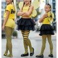 thumbnail image 3 of ToBeInStyle Girl's Striped Opaque Tights - Black/Yellow - 7-8 Years, 3 of 7