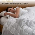 thumbnail image 5 of YnM Original Cotton 60 x 80 Inch 22 Pound Weighted Blanket for Queen & King Beds, White, 5 of 6
