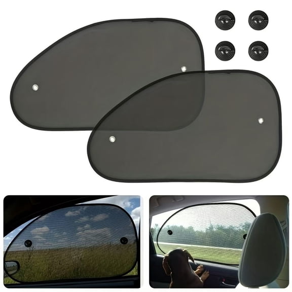 2-Pack 25"x15" Car Window Sun Shades for Baby, UV Protection with Strong Suction Cups, Foldable Mesh Side Shades