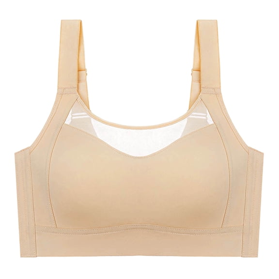 Nilvkv Bandeau Bra, Strapless Bra, Solid Strapless Seamless Wireless Push Up Anti Slip Basic Beige 36BCD