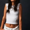thumbnail image 1 of Camiseta De Verano Camisa ajustada para mujer Sin espalda Manga corta Crop Top Casual Slim Fit Traje diario Ygjytge Blanco L para Mujer, 1 of 7